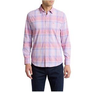 Tommy Bahama Mens Orange Blue Siesta Key Charmed Check Button Up Shirt Sz L New